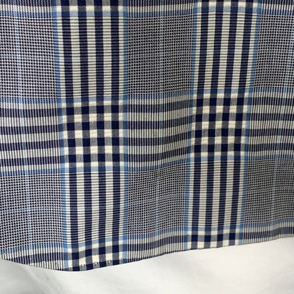 BLACK FLEECE Size 42 Navy White Plaid Cotton Silk Sport Coat - Picture 9 of 13